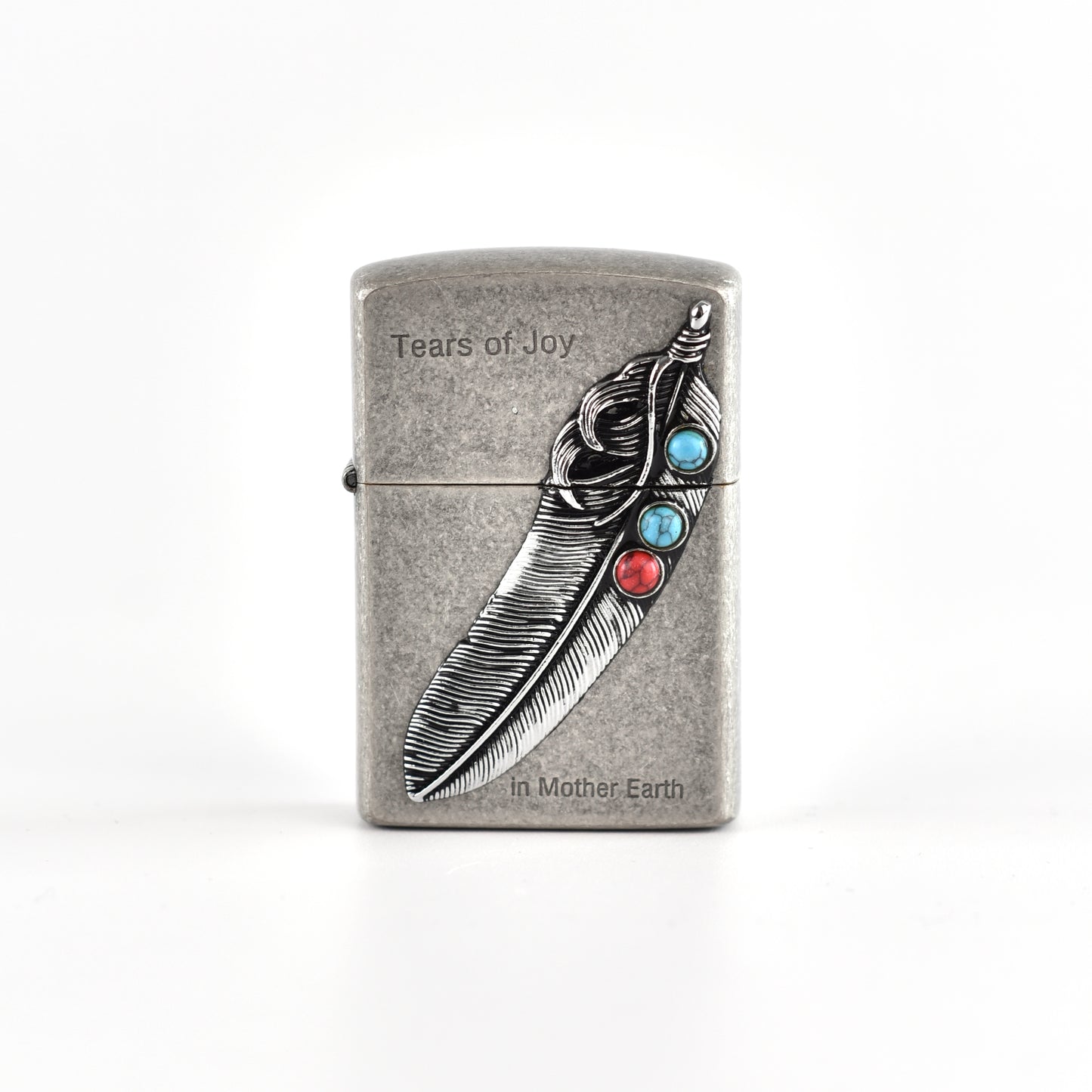 Turquoise Feather Vintage Lighter