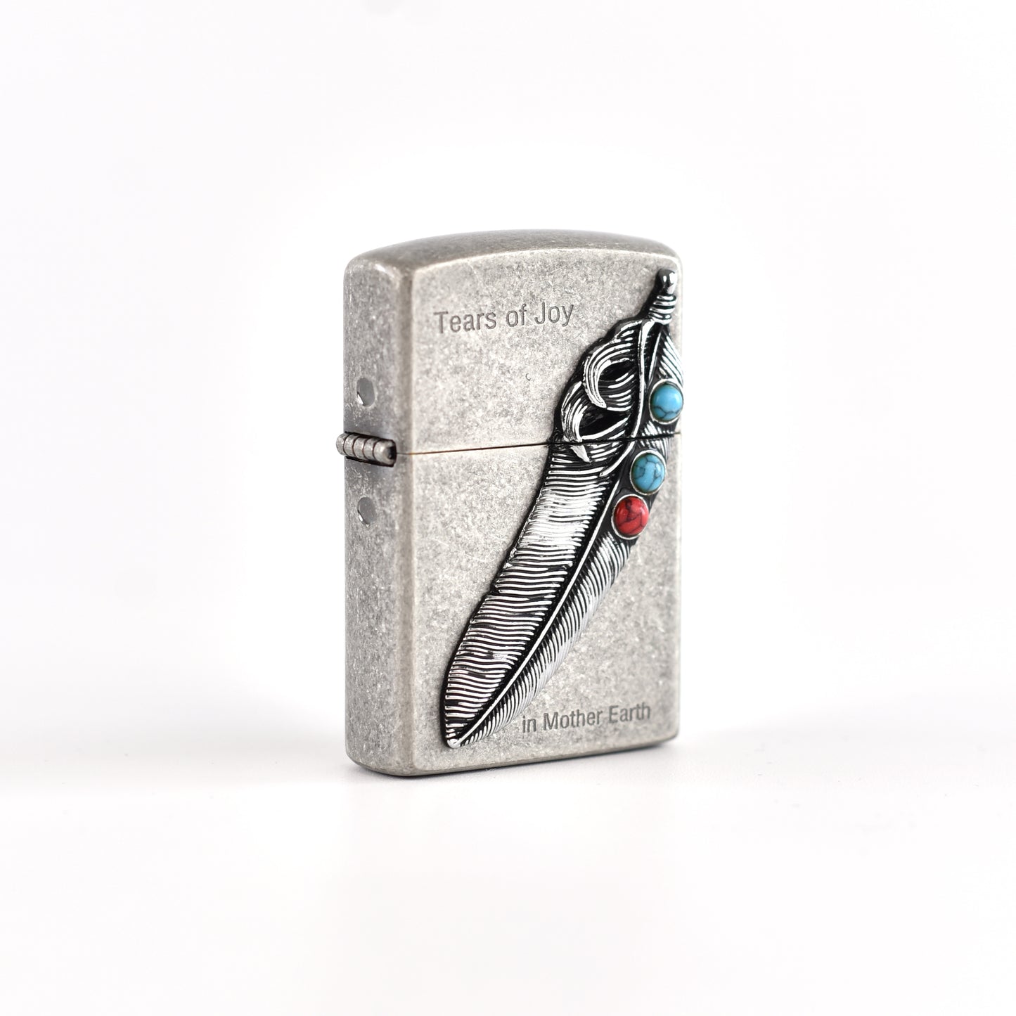 Turquoise Feather Vintage Lighter